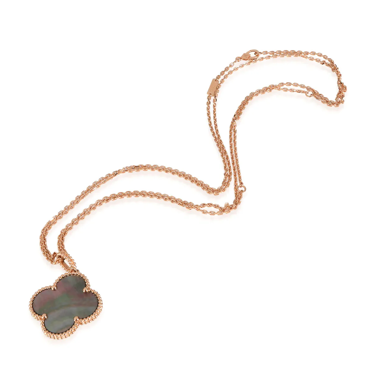 [VA]CLOVER 25MM GOLD DARK MOP BIG CLOVER NECKLACE