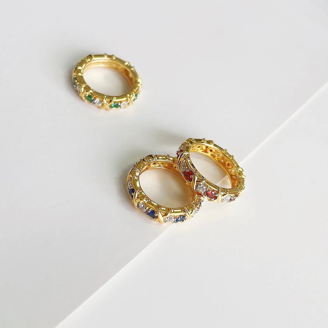 [TF]SIXTEEN STONE GOLD RING