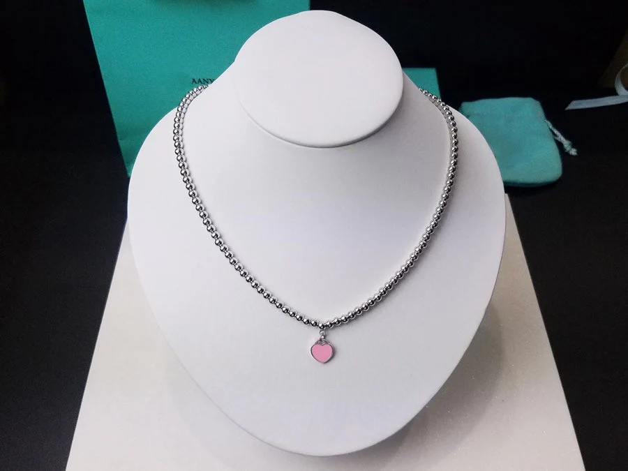 [TF]HEART PEDANT SILVER BALL CHAIN NECKLACE