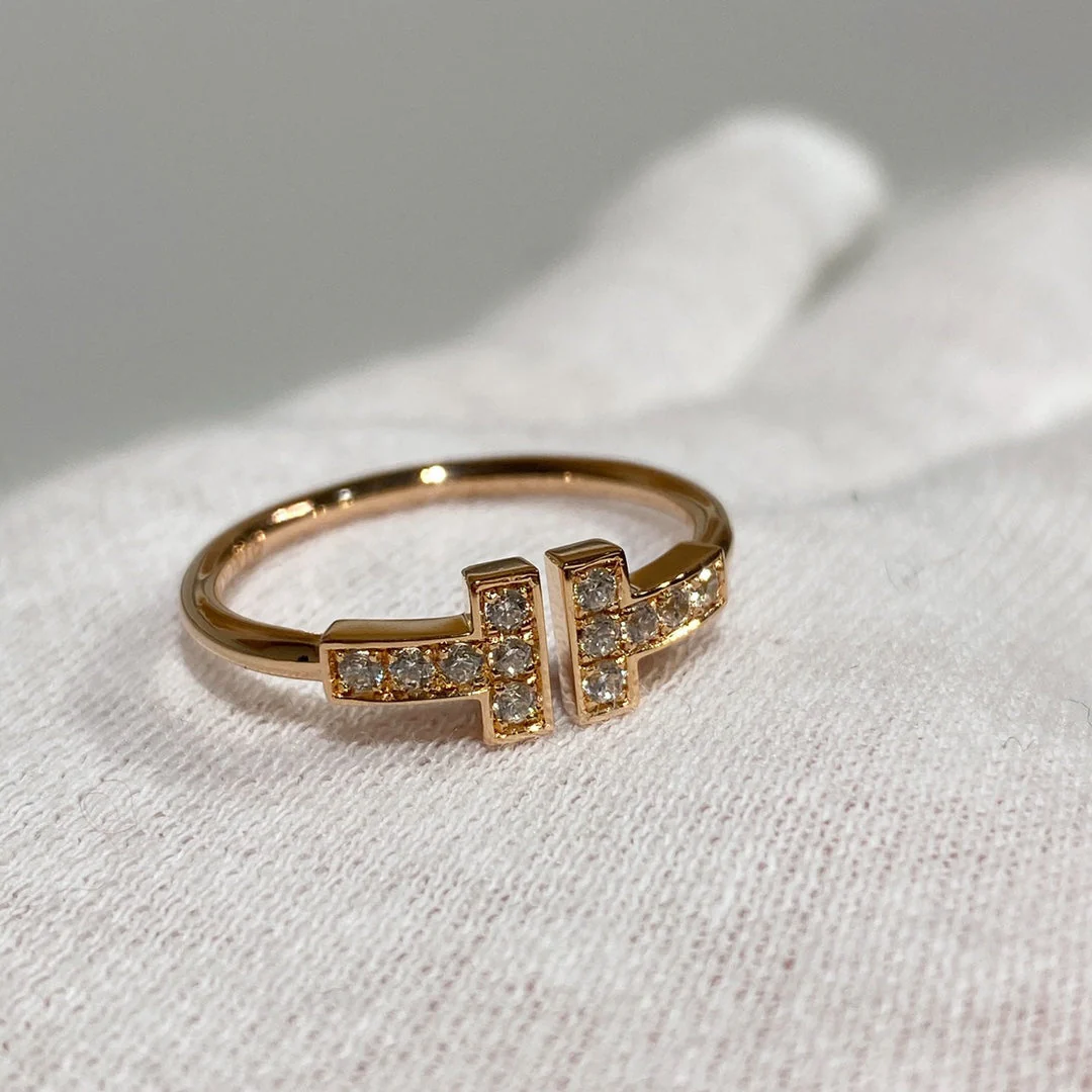 [TF]T WIRE RING DIAMOND ROSE GOLD