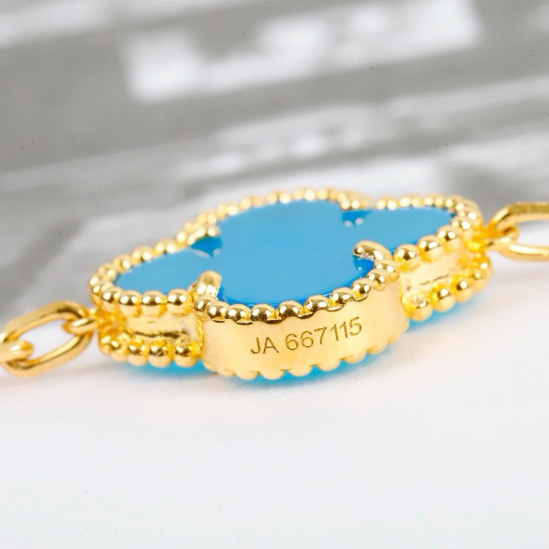 [VA]CLOVER 5 MOTIFS TURQUOISE BRACELET
