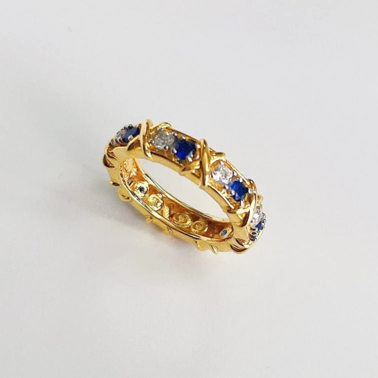 [TF]SIXTEEN STONE GOLD RING