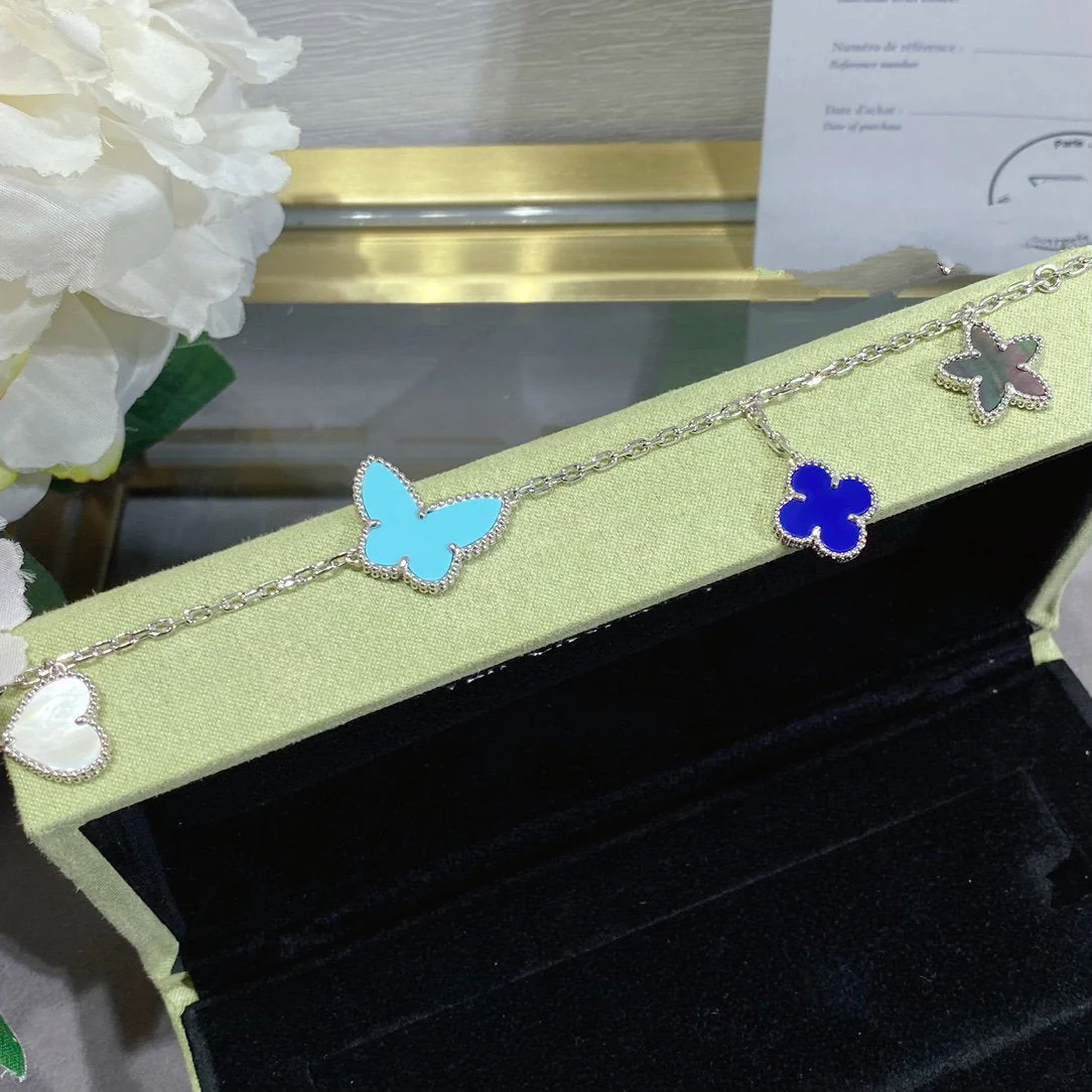 [VA]LUCKY SPRING SILVER BRACELET 4 MOTIF