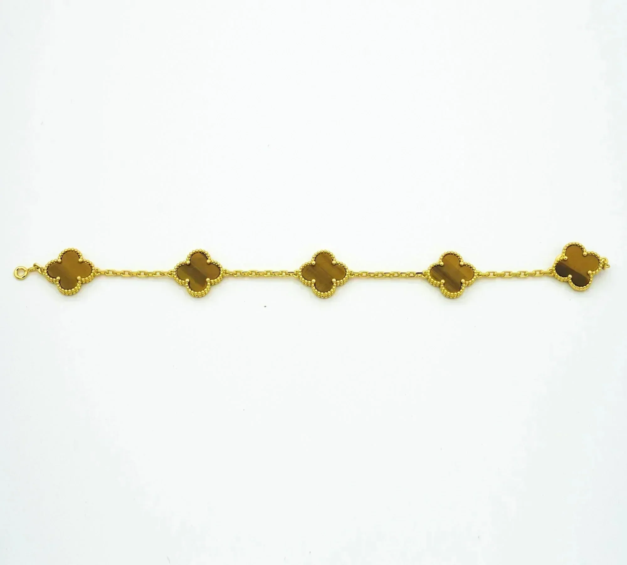 [VA]CLOVER  5 MOTIFS TIGER EYE BRACELET