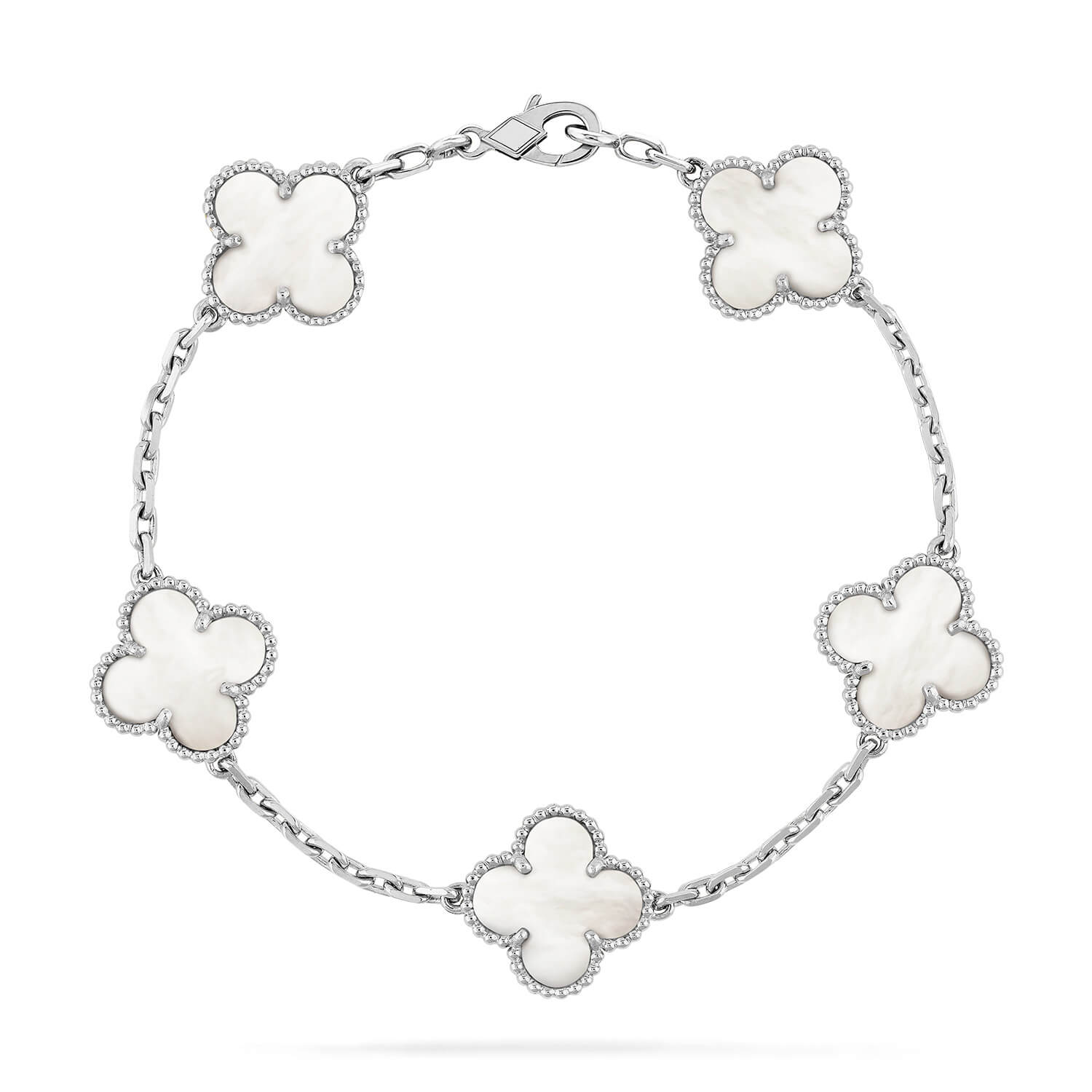 [VA]CLOVER SILVER MOP 5 MOTIF BRACELET