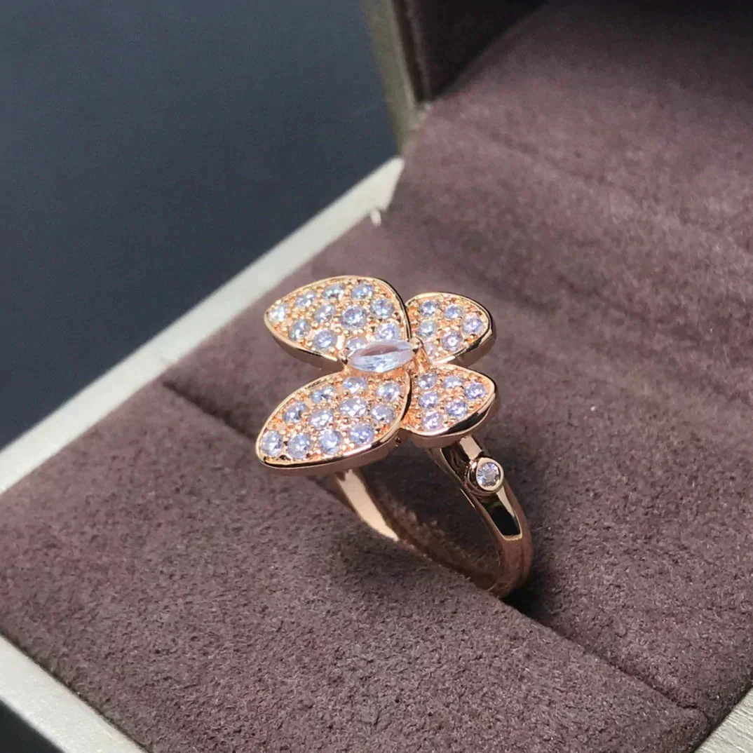 [VA]BUTTERFLY PINK GOLD DIAMOND RING