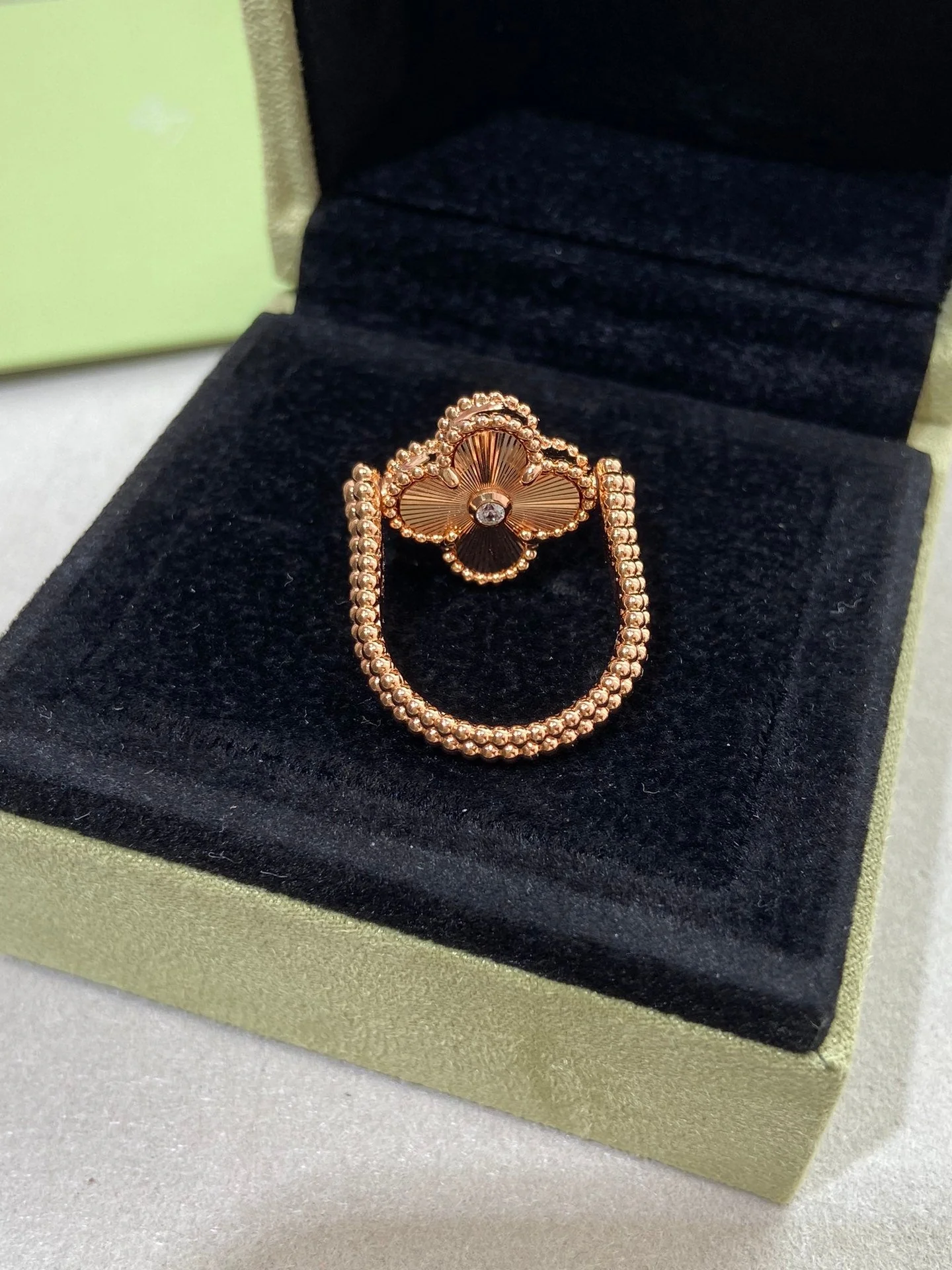 [VA]CLOVER RIVERSIBLE ROSE GOLD RING