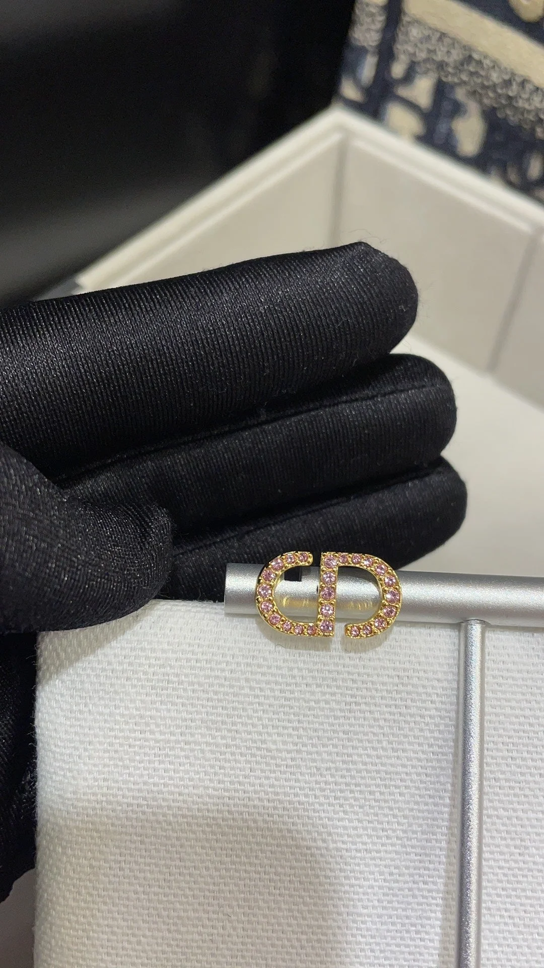 [CD]PETIT CD DIAMOND GOLD STUD EARRINGS