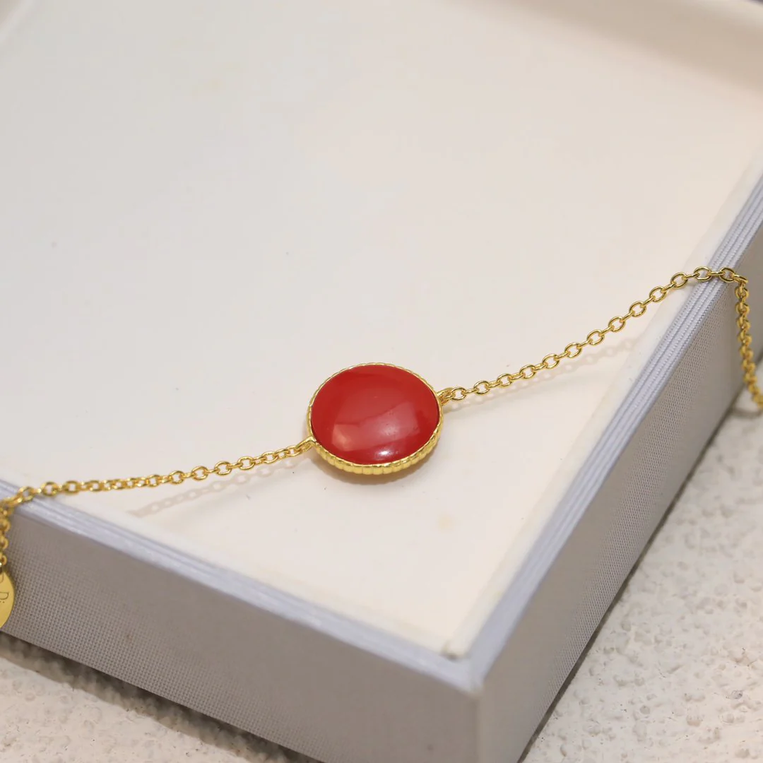 [CD]LUCKY STAR 1 DIAMOND RED GOLD BRACELET