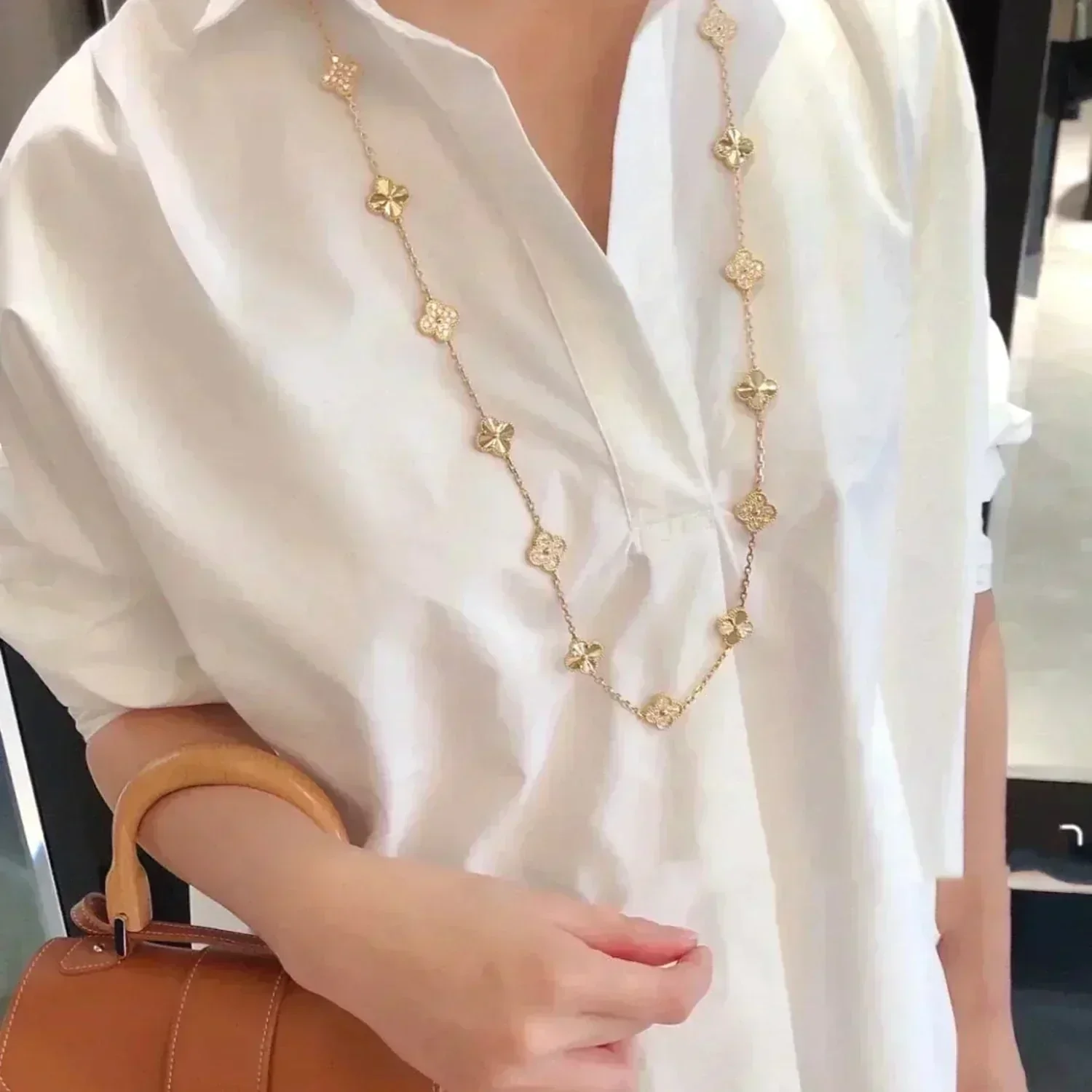 [VA]CLOVER 20 MOTIFS LASER DIAMOND NECKLACE