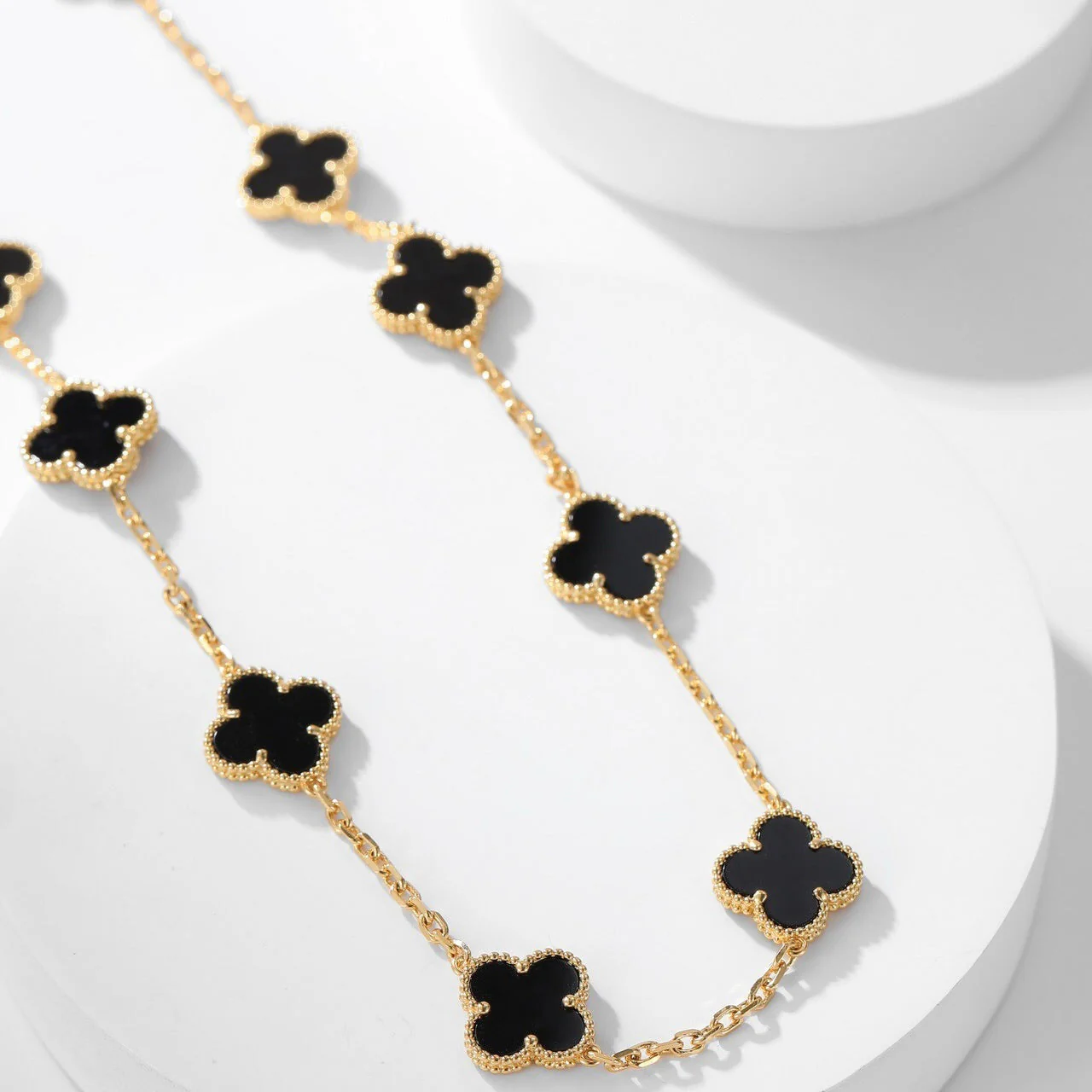 [VA]CLOVER 10 MOTIFS ONYX NECKLACE