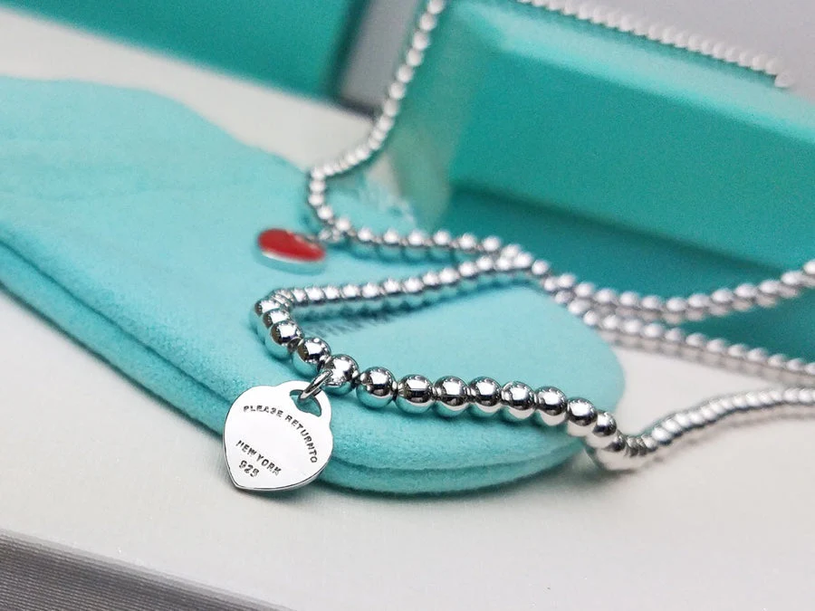 [TF]HEART PEDANT SILVER BALL CHAIN NECKLACE
