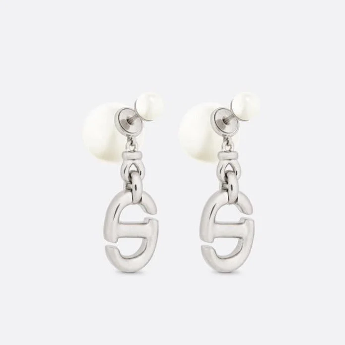 [CD] DROP PEARL TRIBALES EARRINGS SILVER