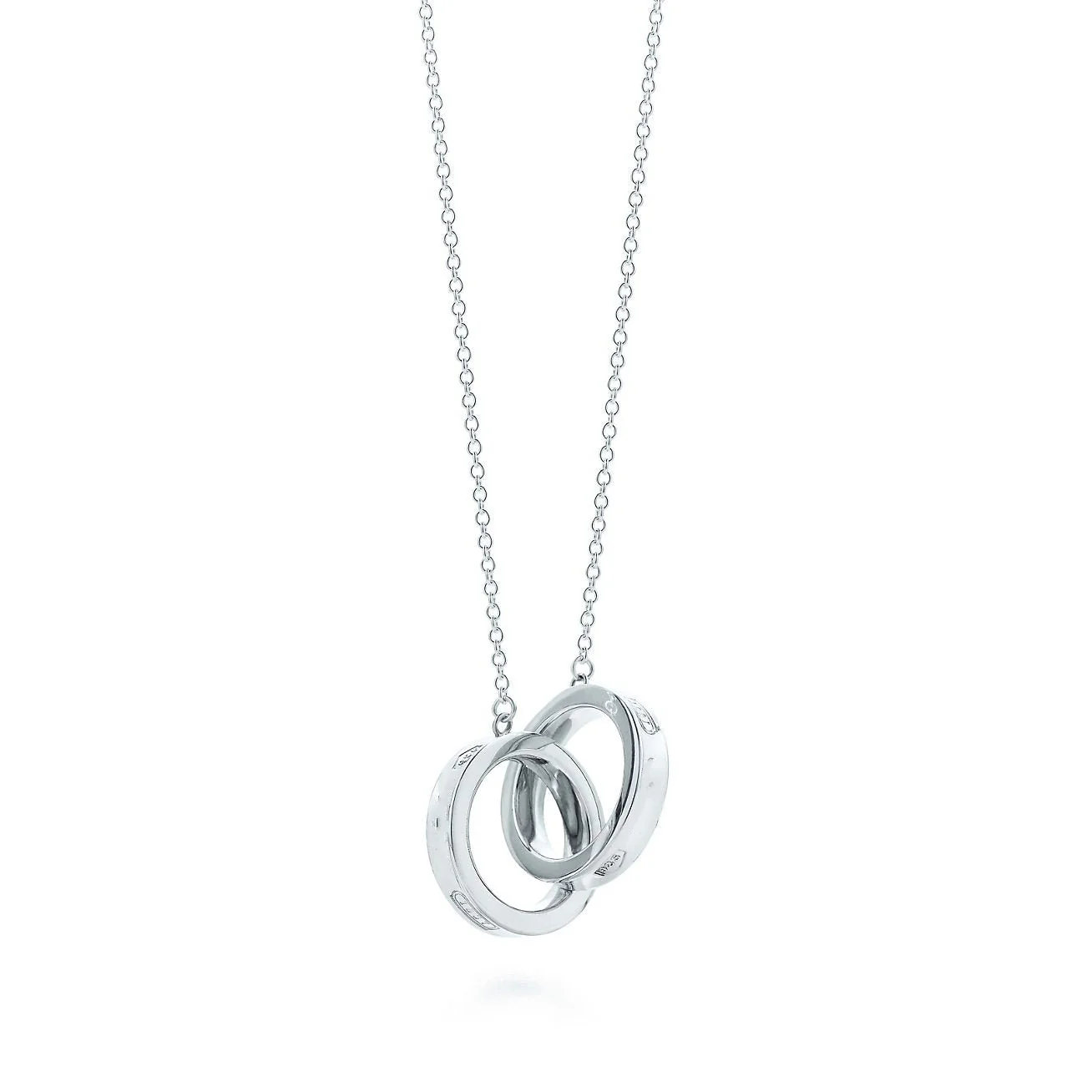 [TF]INTERLOCKING CIRCLES PENDANT SILVER SMALL NECKLACE