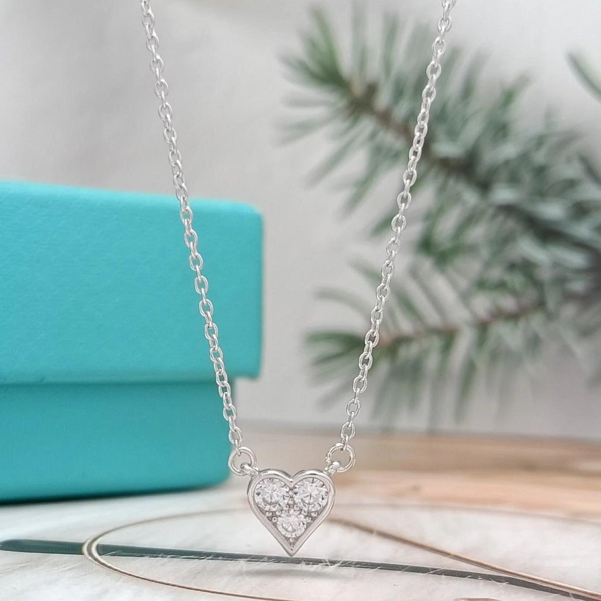 [TF]HEART 3 DIAMONDS PEDANT NECKLACE