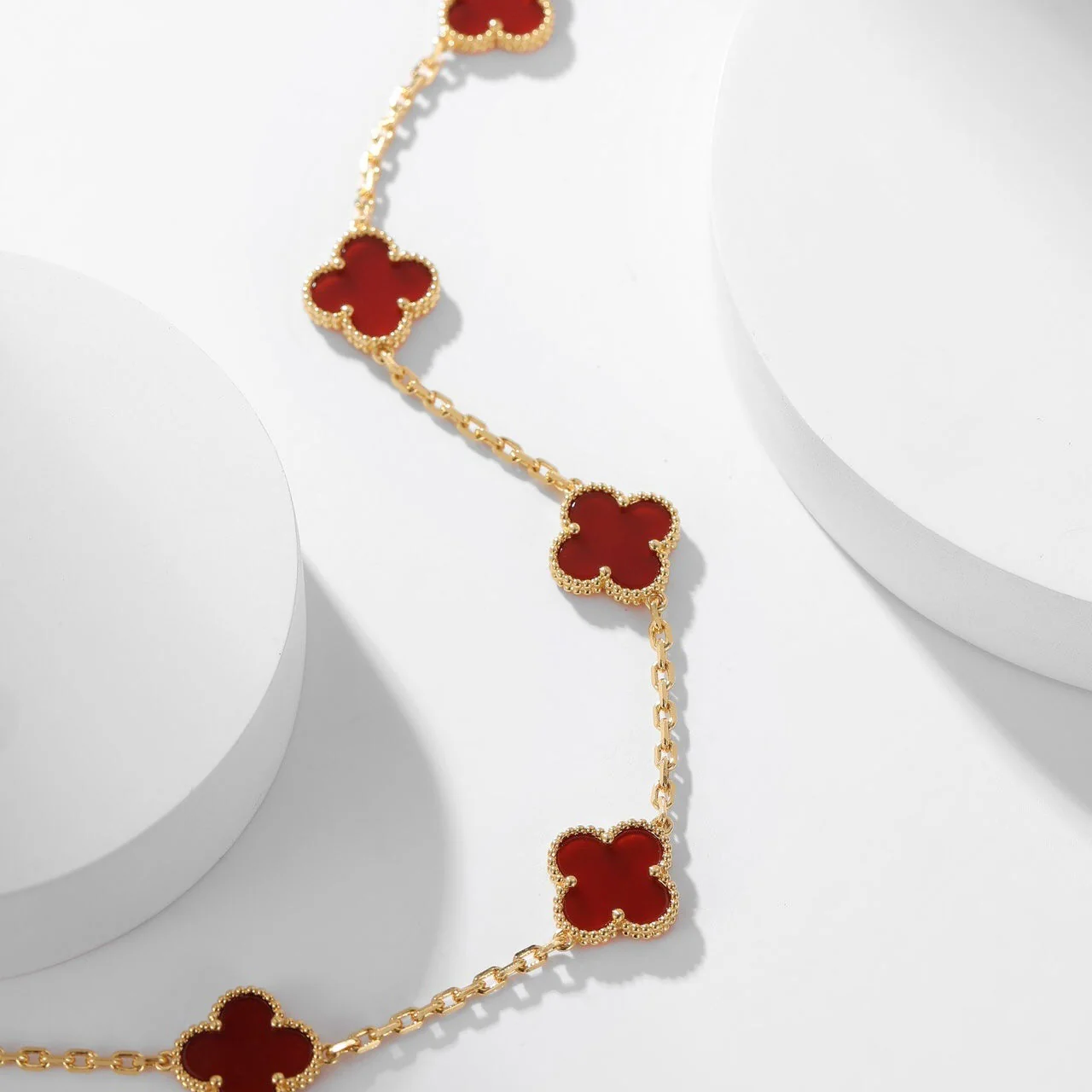[VA]CLOVER 10 MOTIFS CARNELIAN NECKLACE