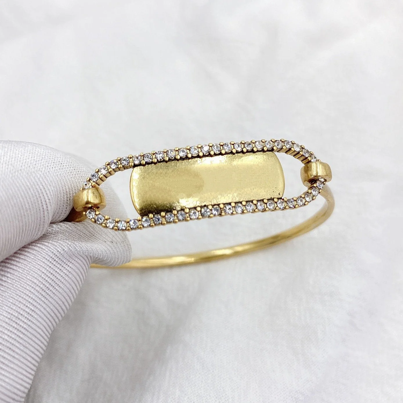 [CD]DIO OVAL LETTER BRACELET GOLD DIAMOND