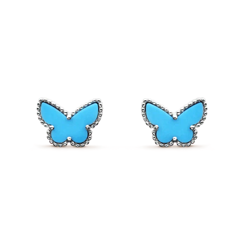 [VA]BUTTERFLY TURQUOISE EARRINGS SILVER