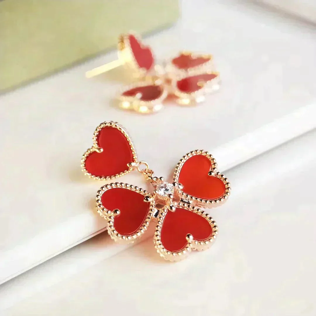 [VA]SWEET CLOVER CARNELIAN EARRINGS