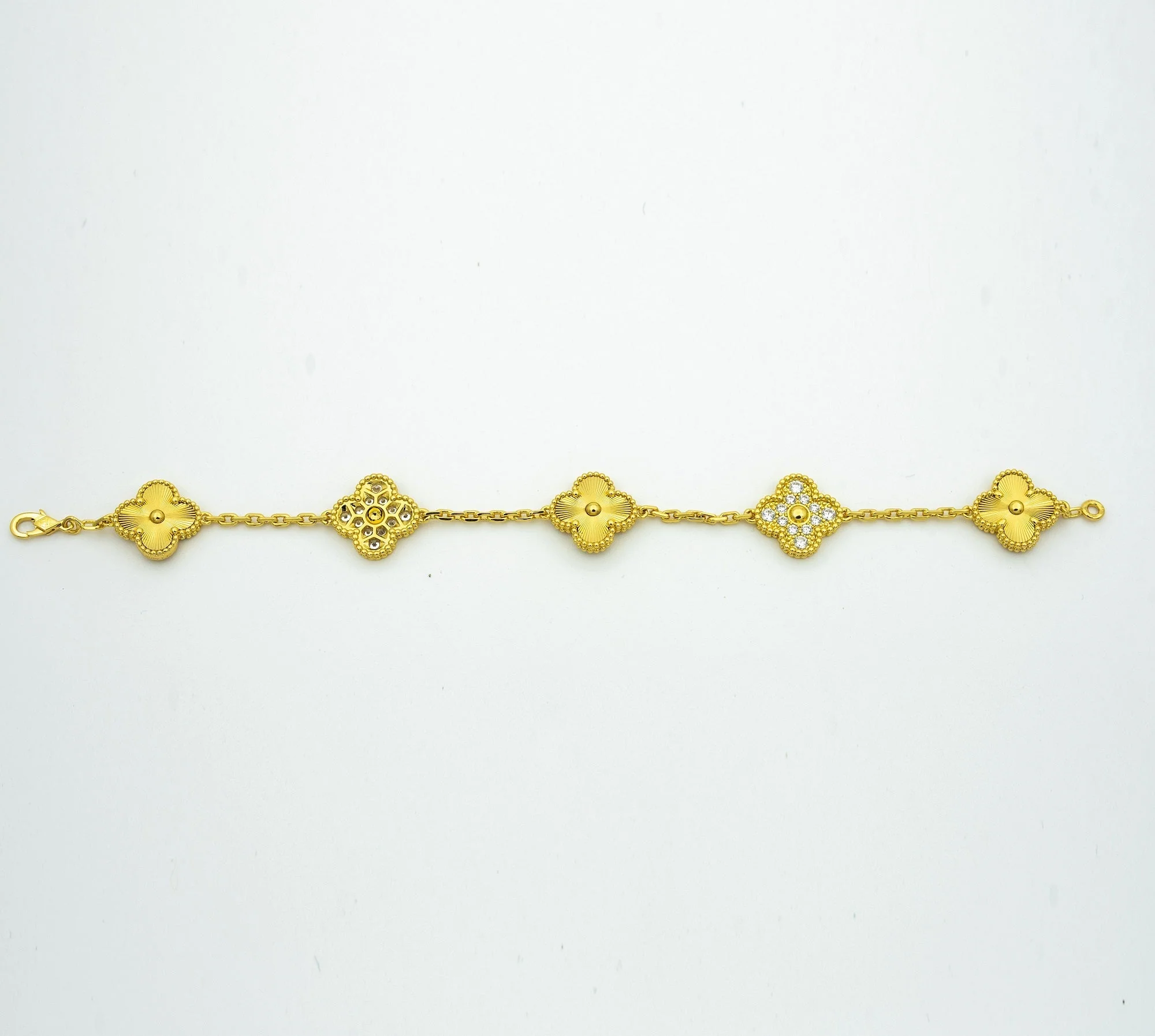 [VA]CLOVER BRACELET 5 MOTIFS GOLD DIAMOND