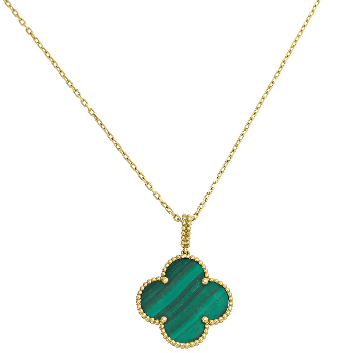 [VA]CLOVER 25MM MALACHITE GOLD NECKLACE