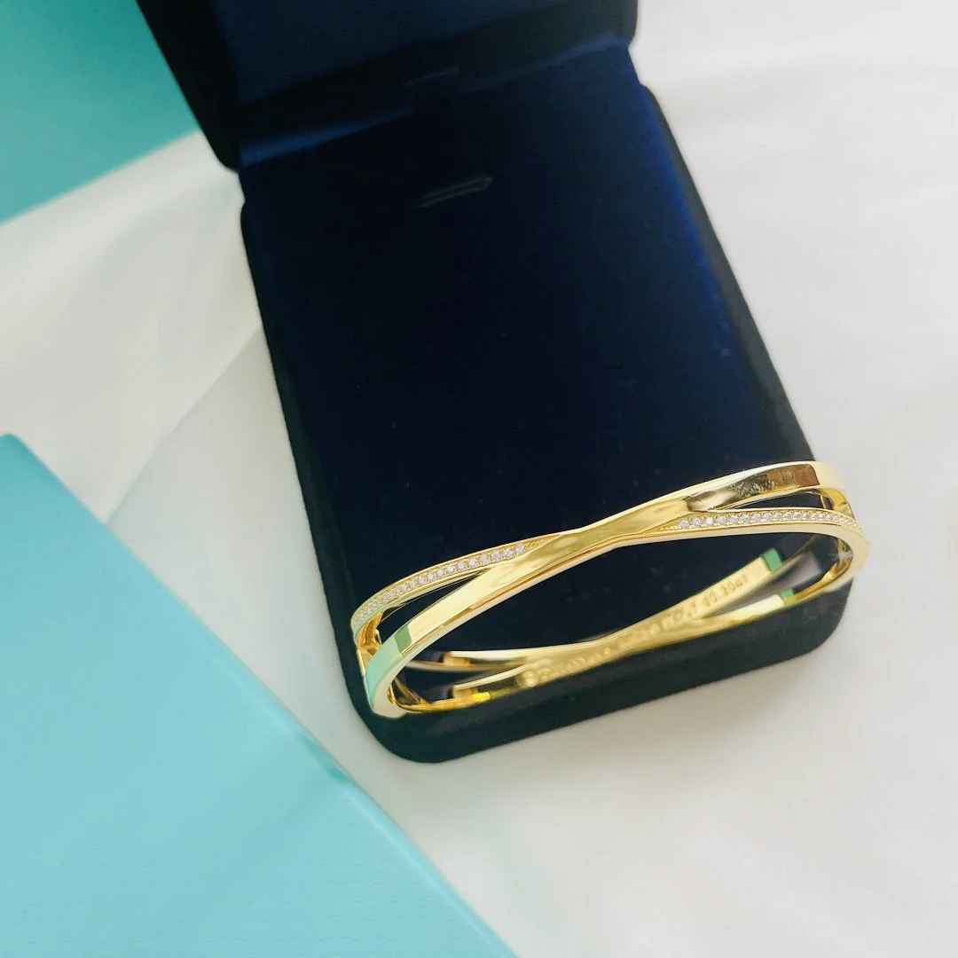 [TF]NARROW HINGED BRACELET WITH DIAMONDS SMALL