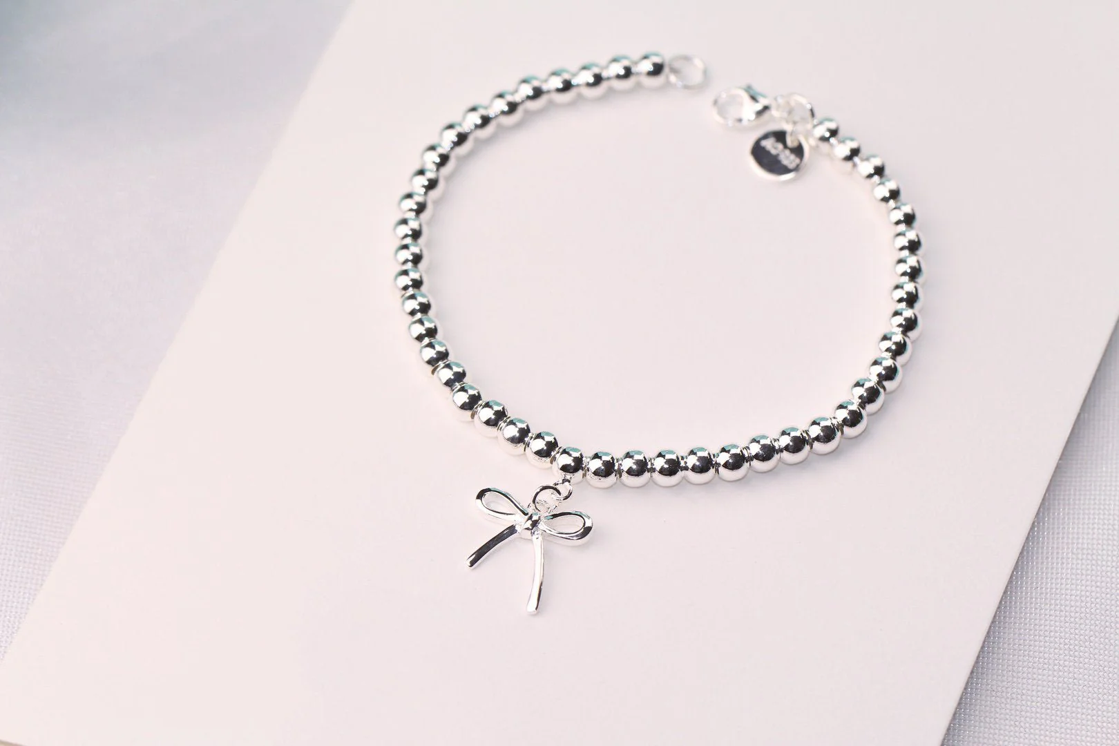 [TF]STERLING SILVER BOW BEAD BRACELET