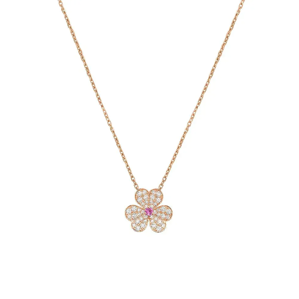 [VA]FRIVOLE ROSE GOLD FLOWER DIAMOND NECKLACE