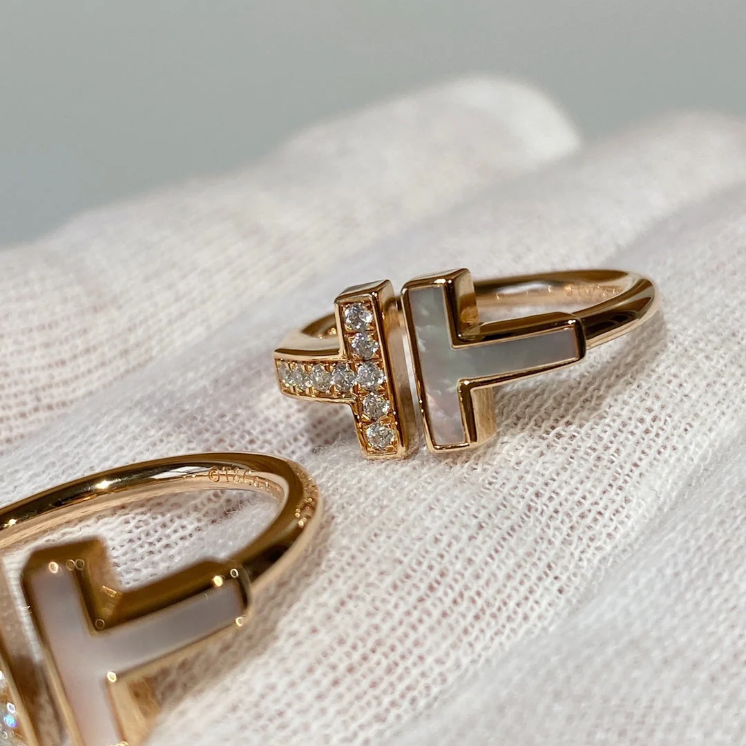 [TF]T WIRE MOP DIAMOND RING ROSE GOLD