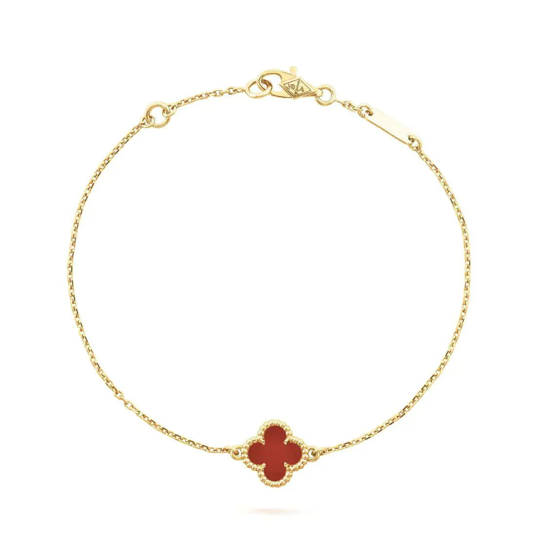 [VA]CLOVER  CARNELIAN SINGLE FLOWER BRACELET