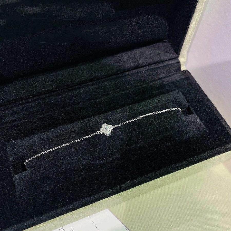 [VA]CLOVER  SINGLE FLOWER BRACELET SILVER