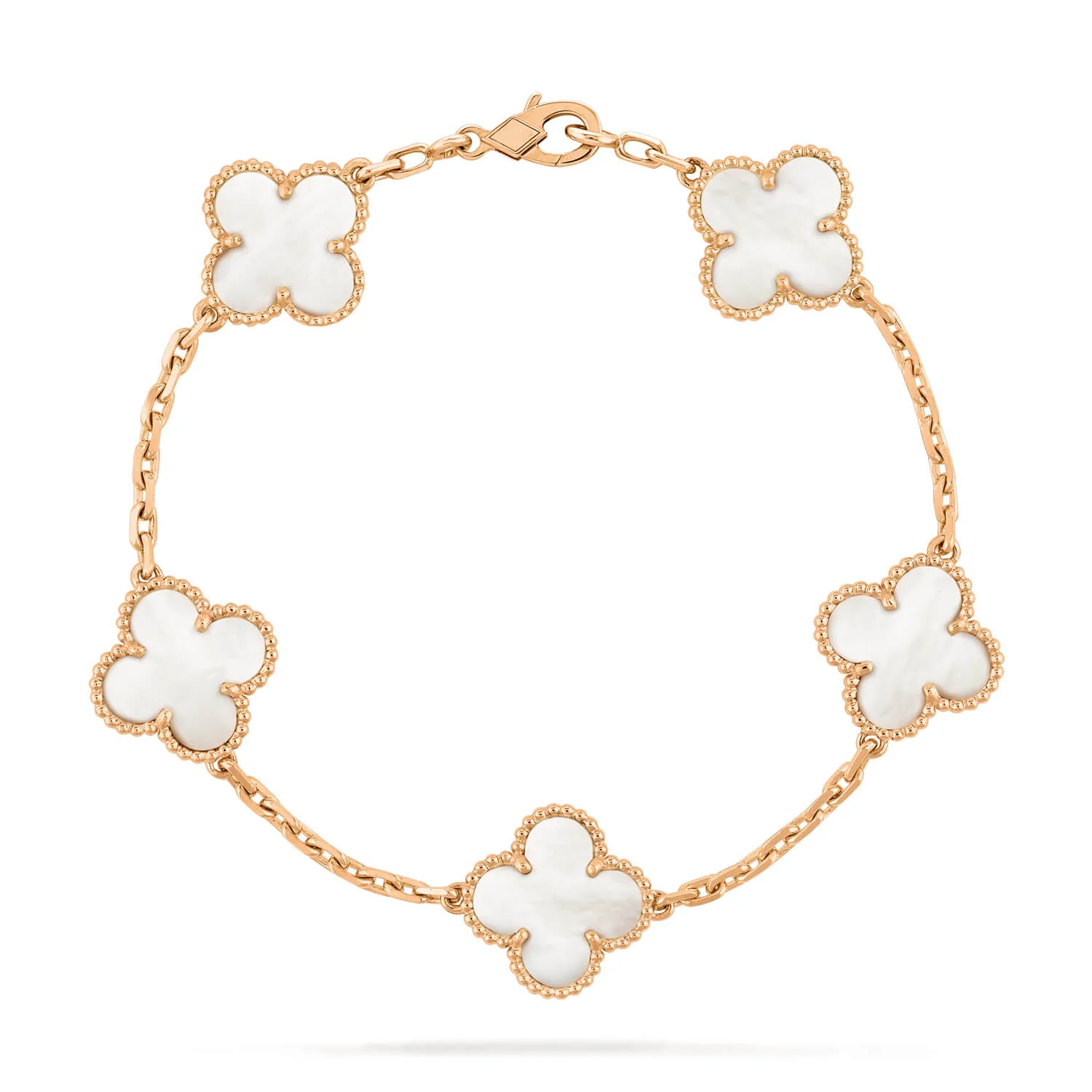 [VA]CLOVER  5 MOTIF WHITE MOP BRACELET