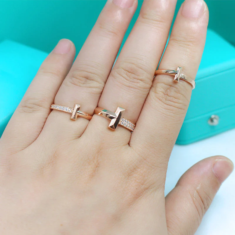 [TF]T1 NARROW DIAMOND ROSE GOLD RING