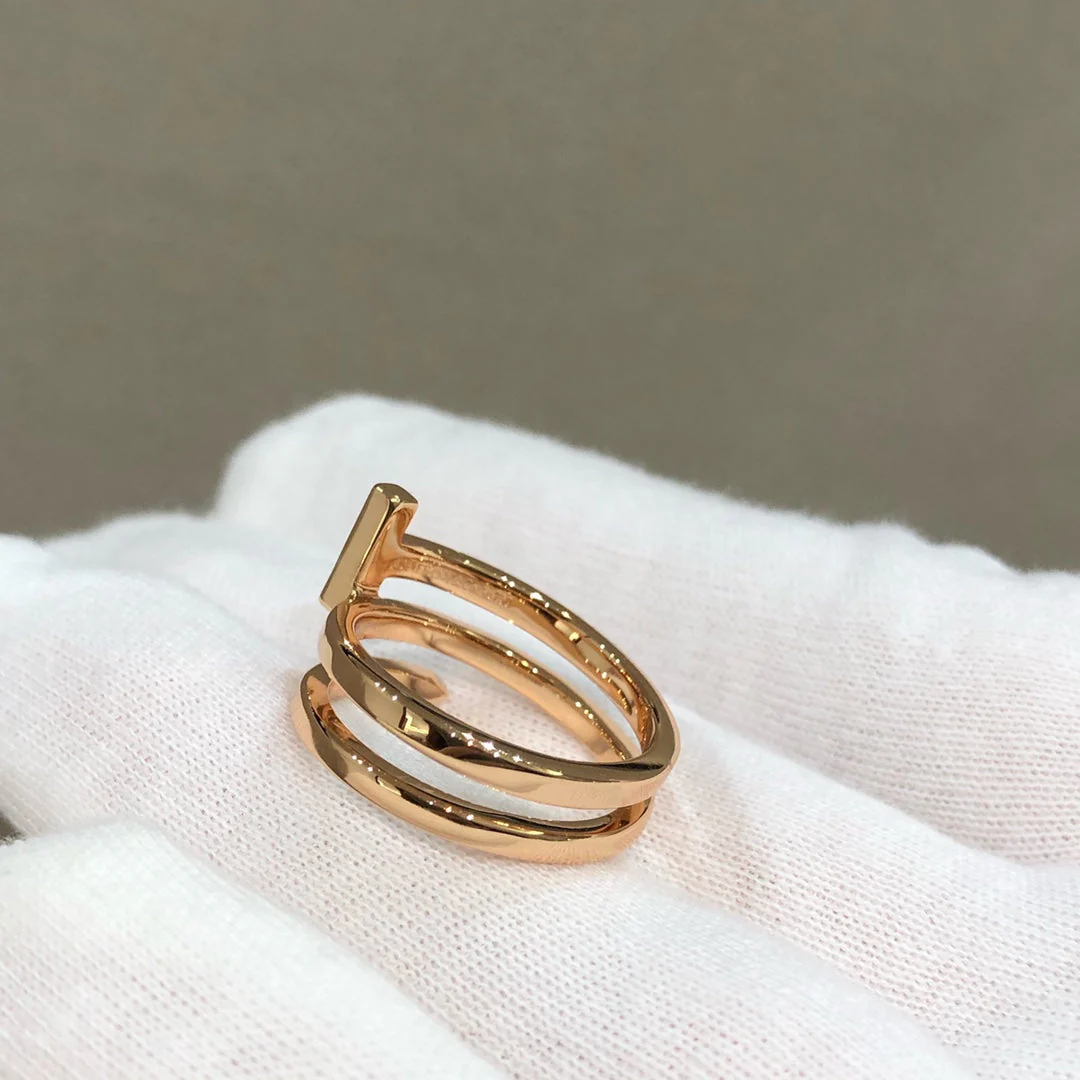 [TF]T WIRE DOUBLE ROWS RING ROSE GOLD