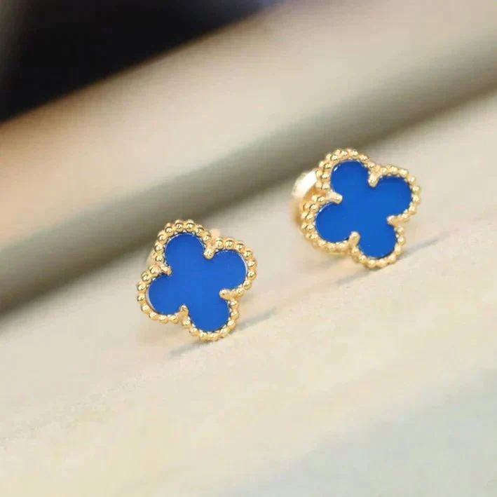 [VA]CLOVER MINI 9.5MM TURQUOISE EARRINGS