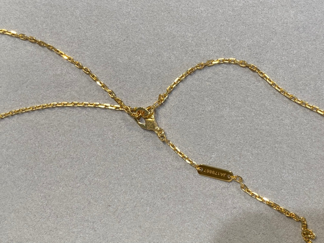 [VA]CLOVER 25MM NECKLACE GOLD CARNELIAN