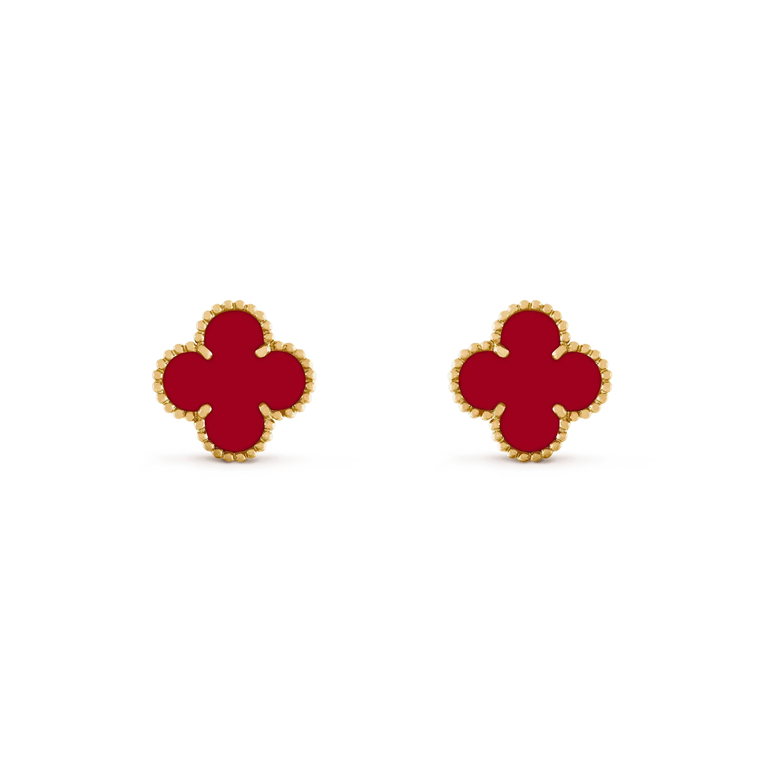 [VA]CLOVER MEDIUM 1 MOTIFS CARNELIAN  EARRINGS