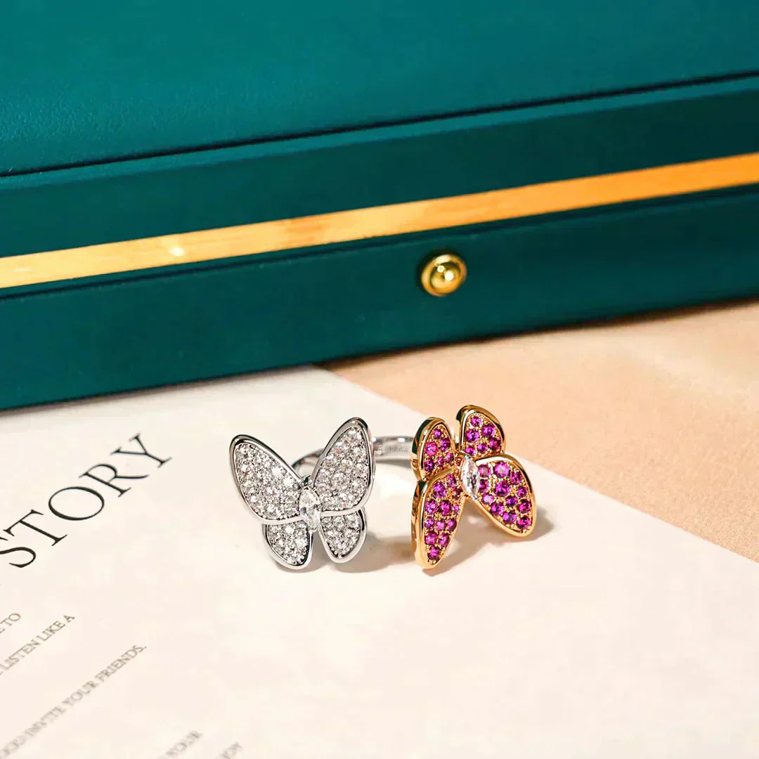 [VA]TWIN BUTTERFLY DIAMOND RING
