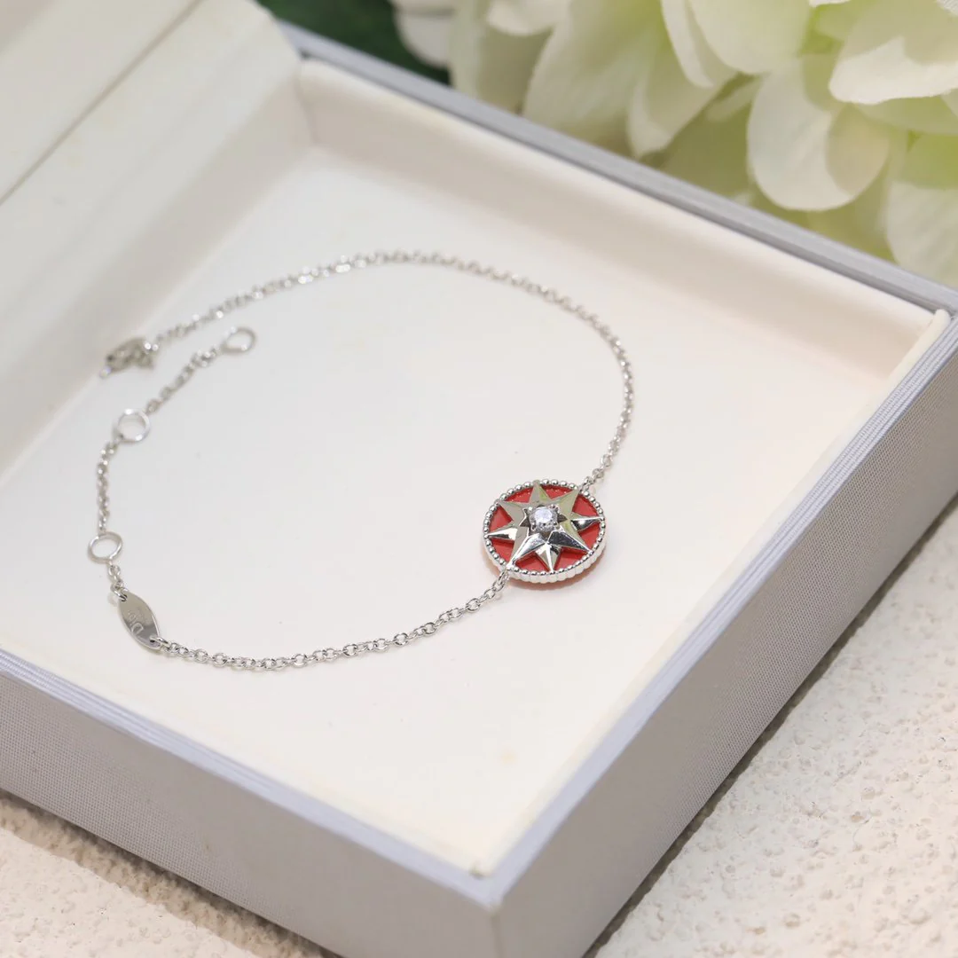 [CD]LUCKY STAR 1 DIAMOND RED GOLD BRACELET