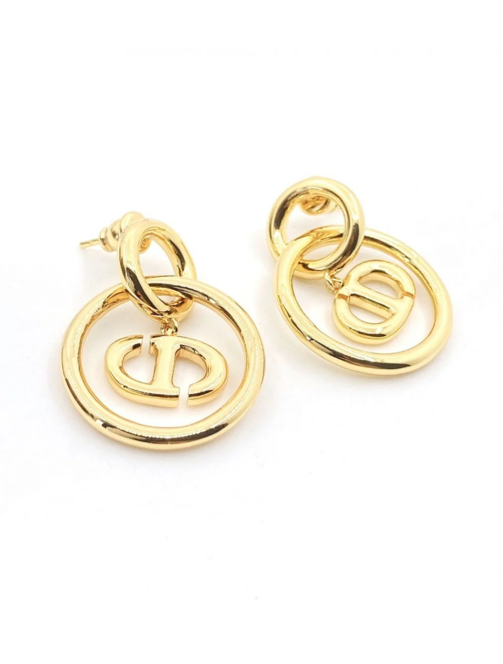 [CD] NAVY EARRINGS GOLD