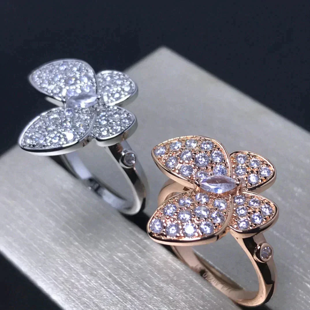 [VA]BUTTERFLY PINK GOLD DIAMOND RING