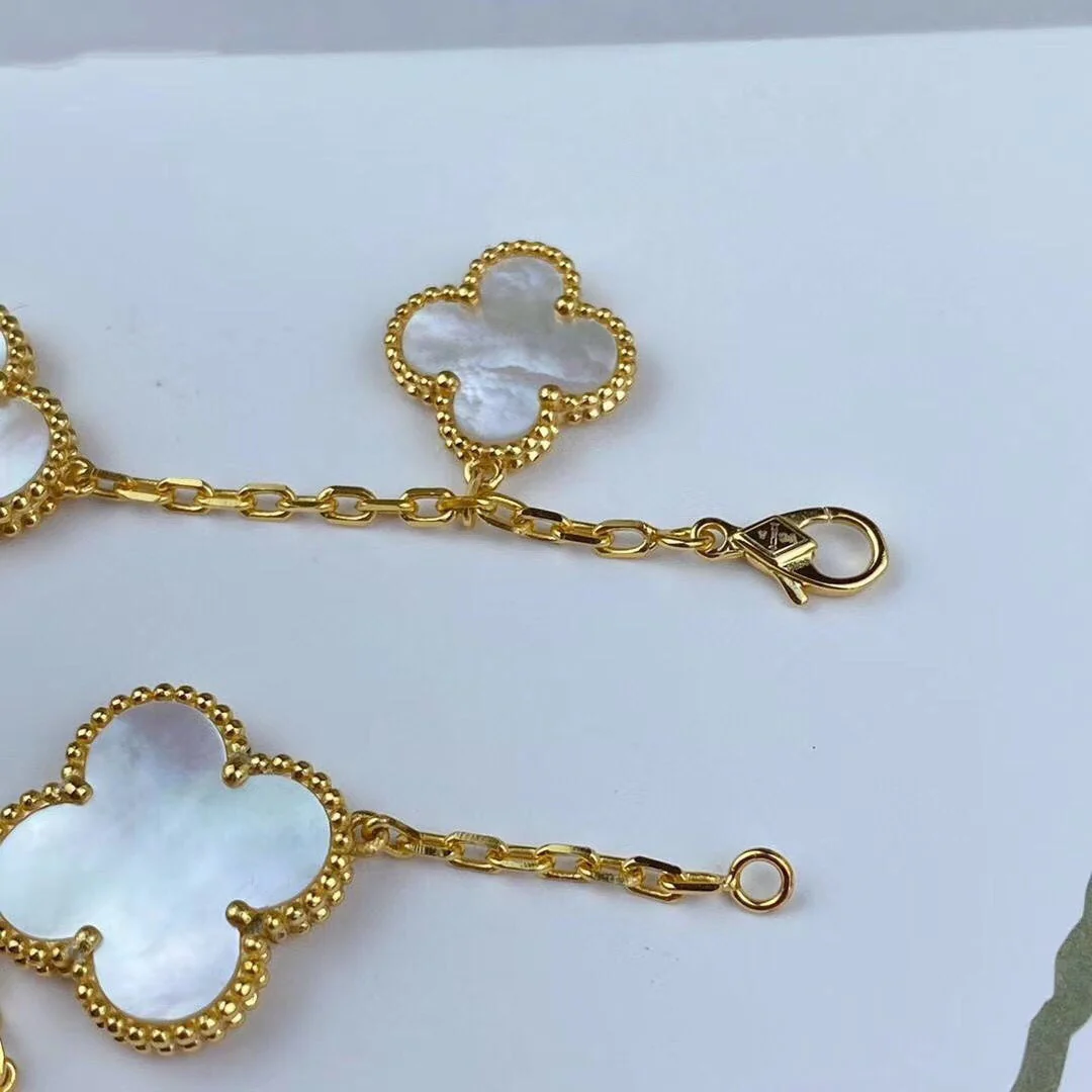 [VA]MAGIC CLOVER MOP GOLD BRACELET 5 MOTIFS
