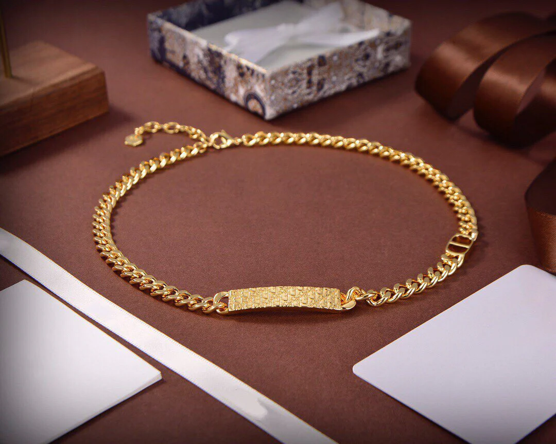 [CD]CHOKER CD GOLD PEDANT NECKLACE