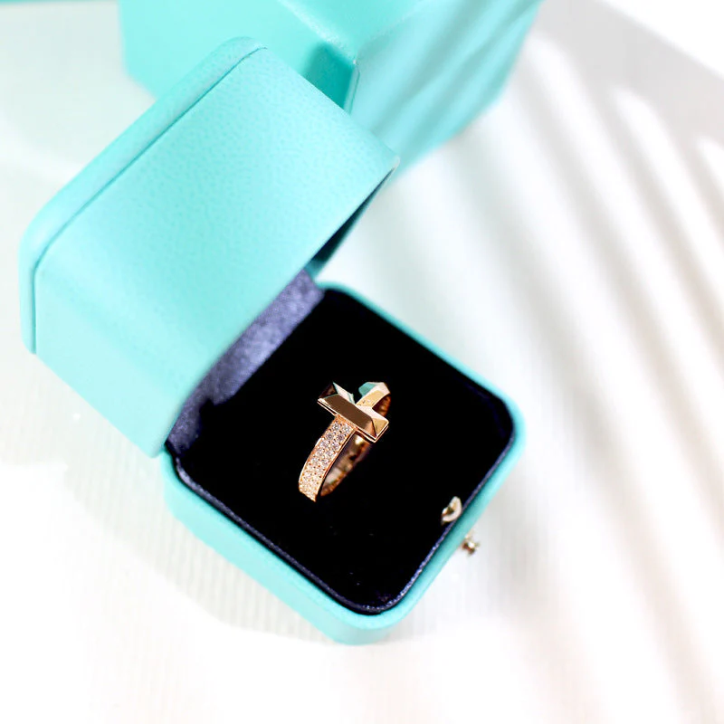 [TF]T1 NARROW DIAMOND ROSE GOLD RING