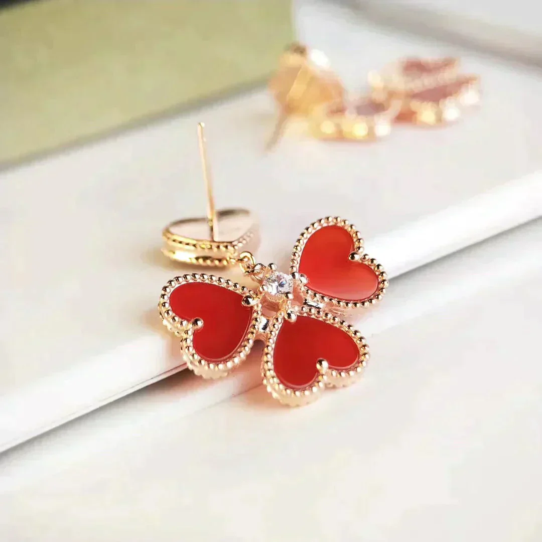 [VA]SWEET CLOVER CARNELIAN EARRINGS