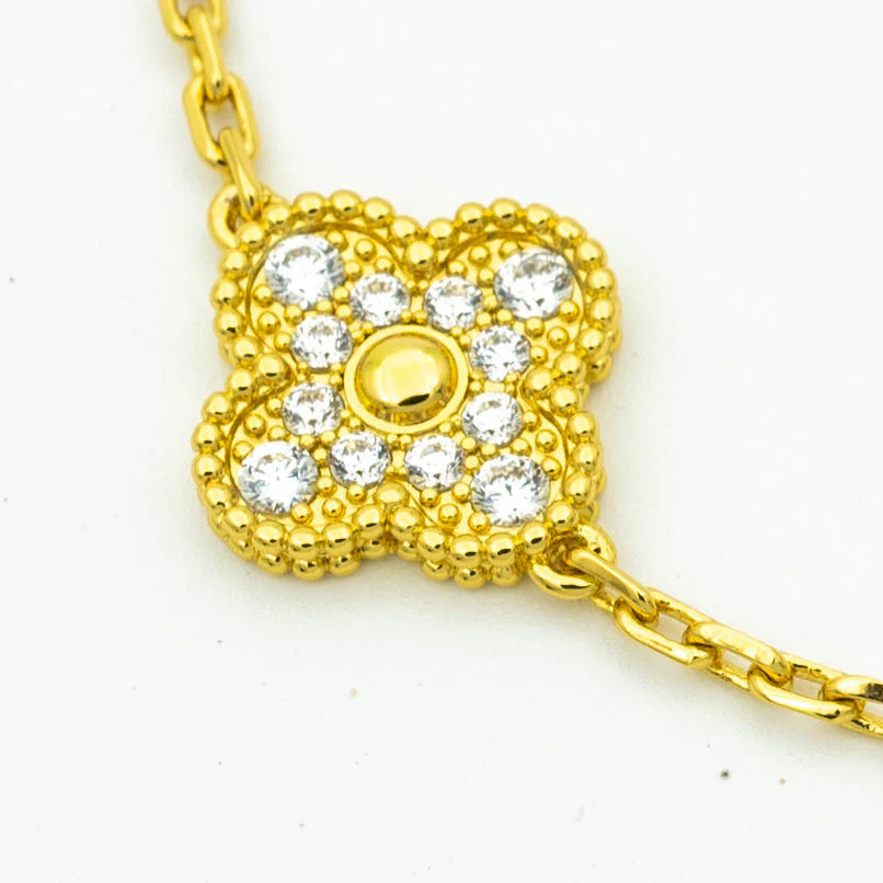 [VA]CLOVER BRACELET 5 MOTIFS GOLD DIAMOND