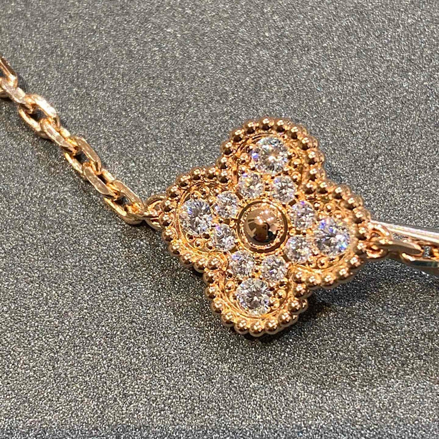 [VA]CLOVER 5 MOTIFS  FULL DIAMOND BRACELET