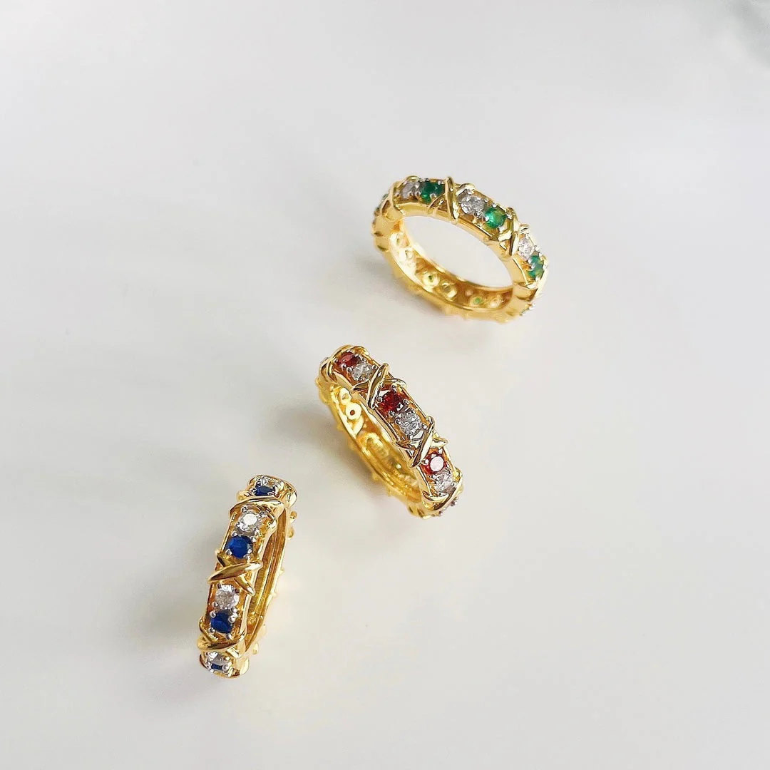 [TF]SIXTEEN STONE GOLD RING