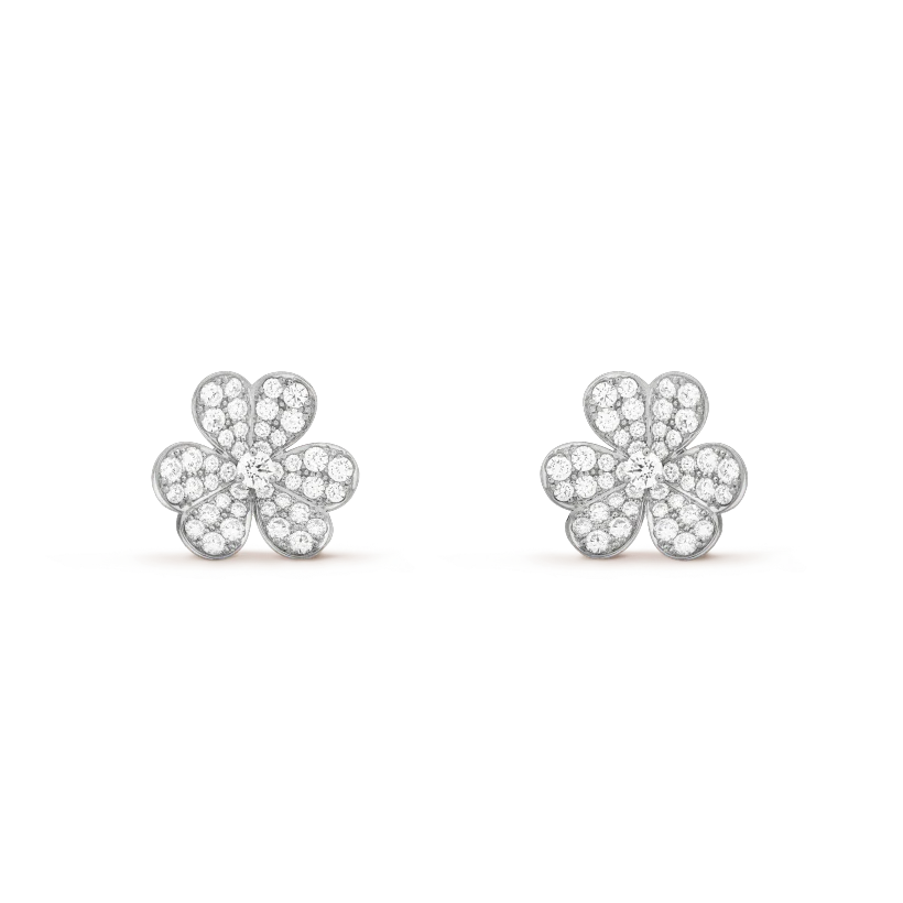 [VA]FRIVOLE SILVER FLOWER DIAMOND EARRINGS