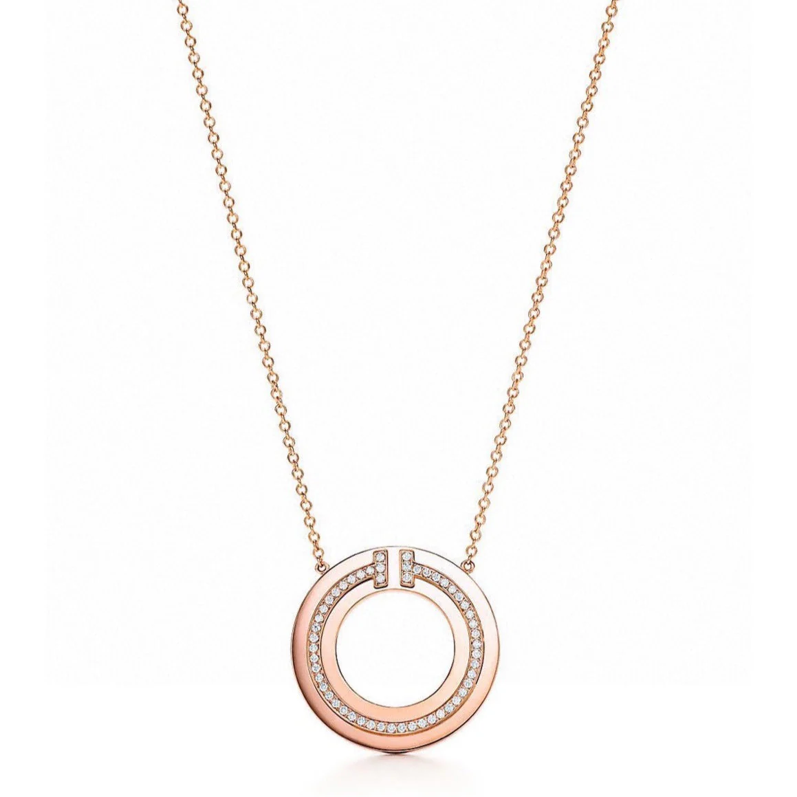 [TF]DIAMOND AND MOTHER OF PEARL CIRCLE NECKLACE